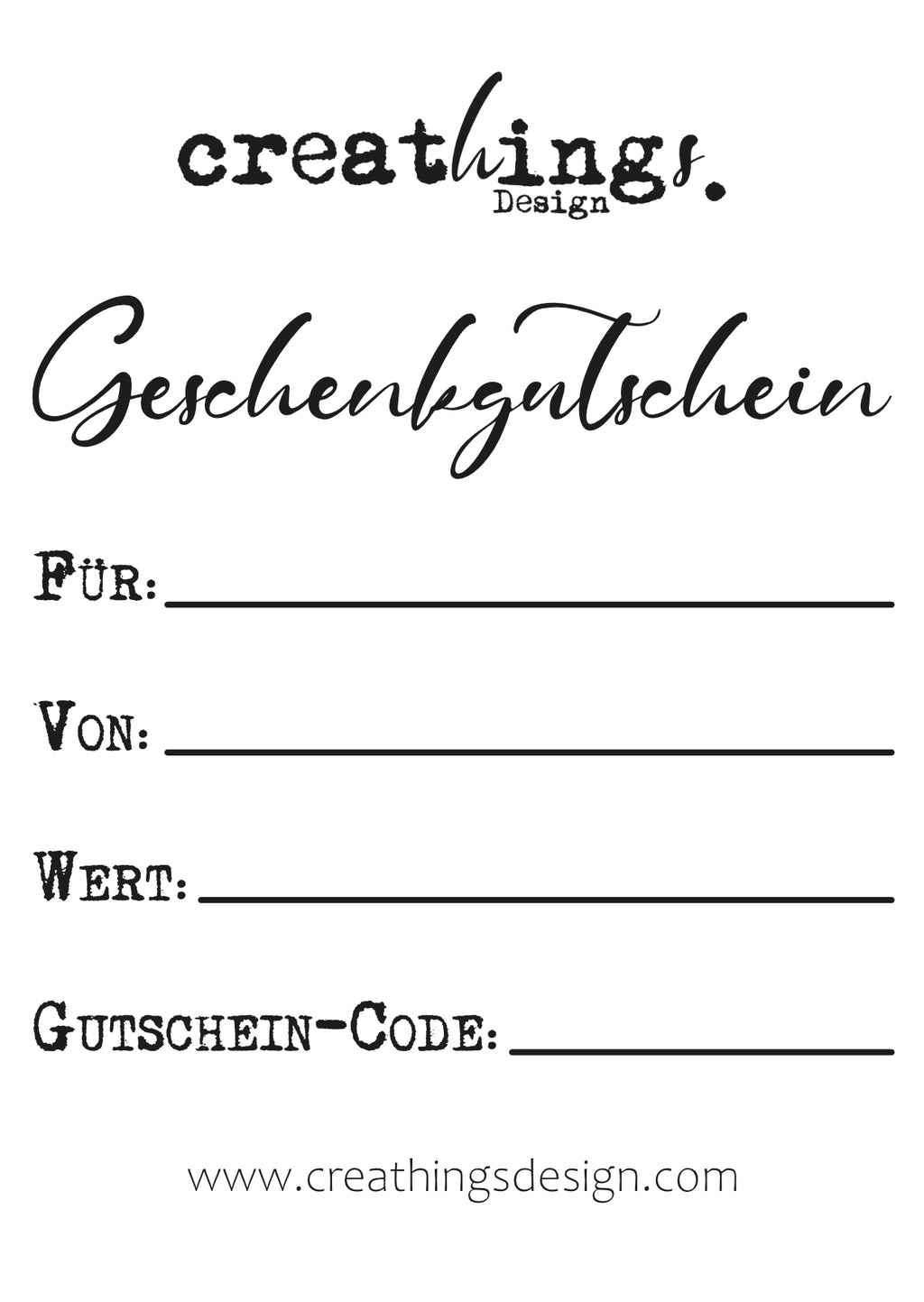Der CreaThingsDesign Geschenkgutschein
