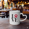 "Paw Love" Herzhenkel-Tasse – Liebe auf vier Pfoten