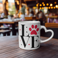 "Paw Love" Herzhenkel-Tasse – Liebe auf vier Pfoten