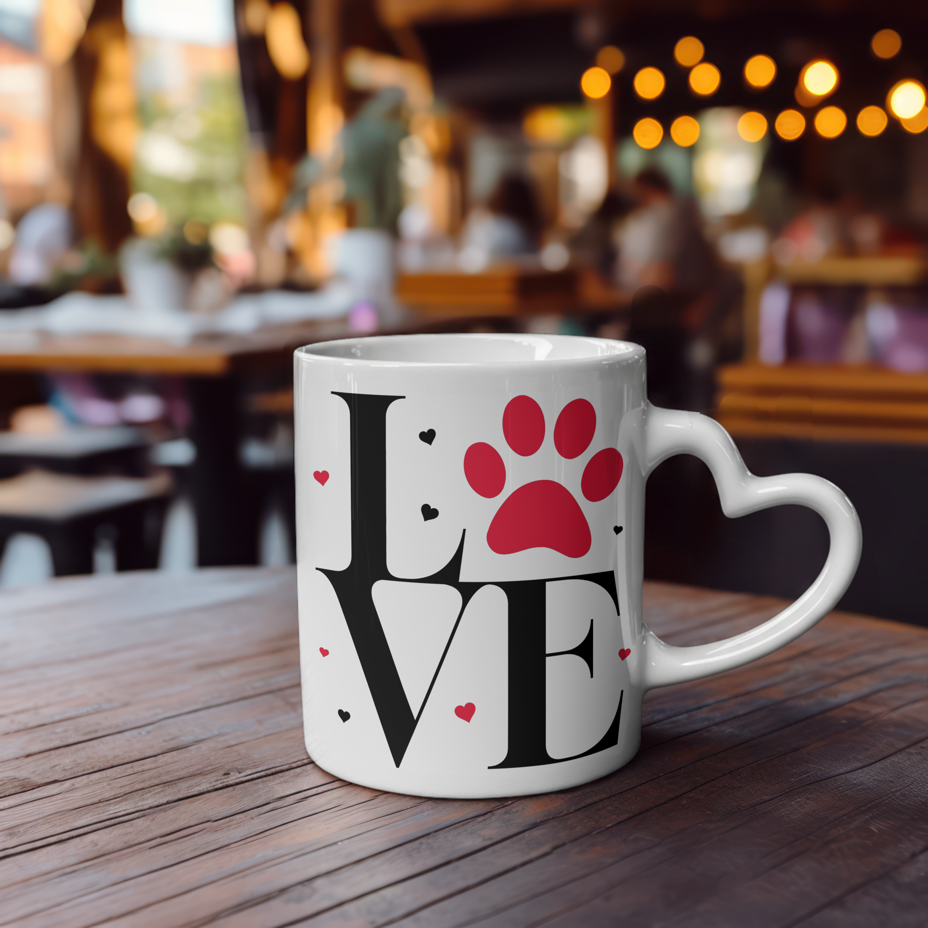 "Paw Love" Herzhenkel-Tasse – Liebe auf vier Pfoten
